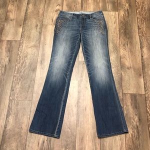 Embellished Boot Cut Denim Jeans | Pants